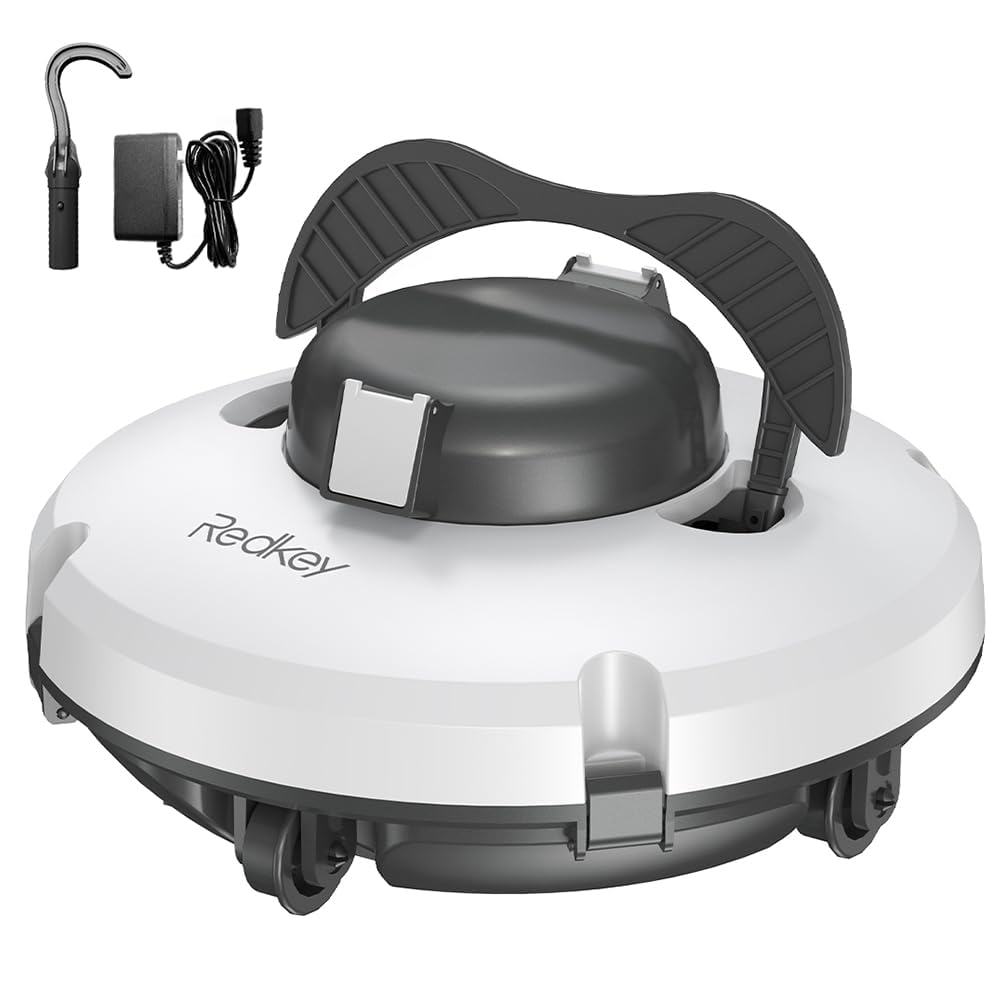 Photo 1 of ****NO CORD*****Redkey S100 Cordless Robot Pools Vacuum, Last 130Min,18° Slope Angle, Automatic Pool Vacuum for Above Ground Pool, Self-Parking Robotic Pool Cleaner with Filter Basket, Pool Robot Up to 1100 sq.ft