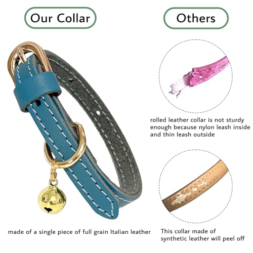 Collar de cuero Guiding Star para cachorros azul XS miniatura 4