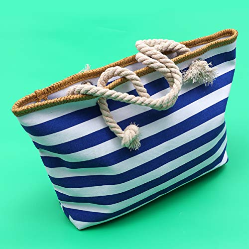 BESPORTBLE Bolsa feminina listrada com estampa de lona, bolsa de mão, bolsa de compras, bolsa de pra