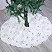 Świąteczne spódnice Dekoracje świąteczne dla domu Nowy Rok Xmas Decor 31"/ 36" / 48"biały plusz choinki spódnicy fartuchy choinkowe dywan (Color : Golden snow, Tree Skirt Diameter : 78cm(30inch))