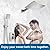 POP SANITARYWARE Shower Faucet Set Brushed Nickel Rainfall 10 Inch Shower Head and Handle Set Bathroom Rain Shower System Wall Mounted Shower Fixture Include Shower Valve and Trim Kit