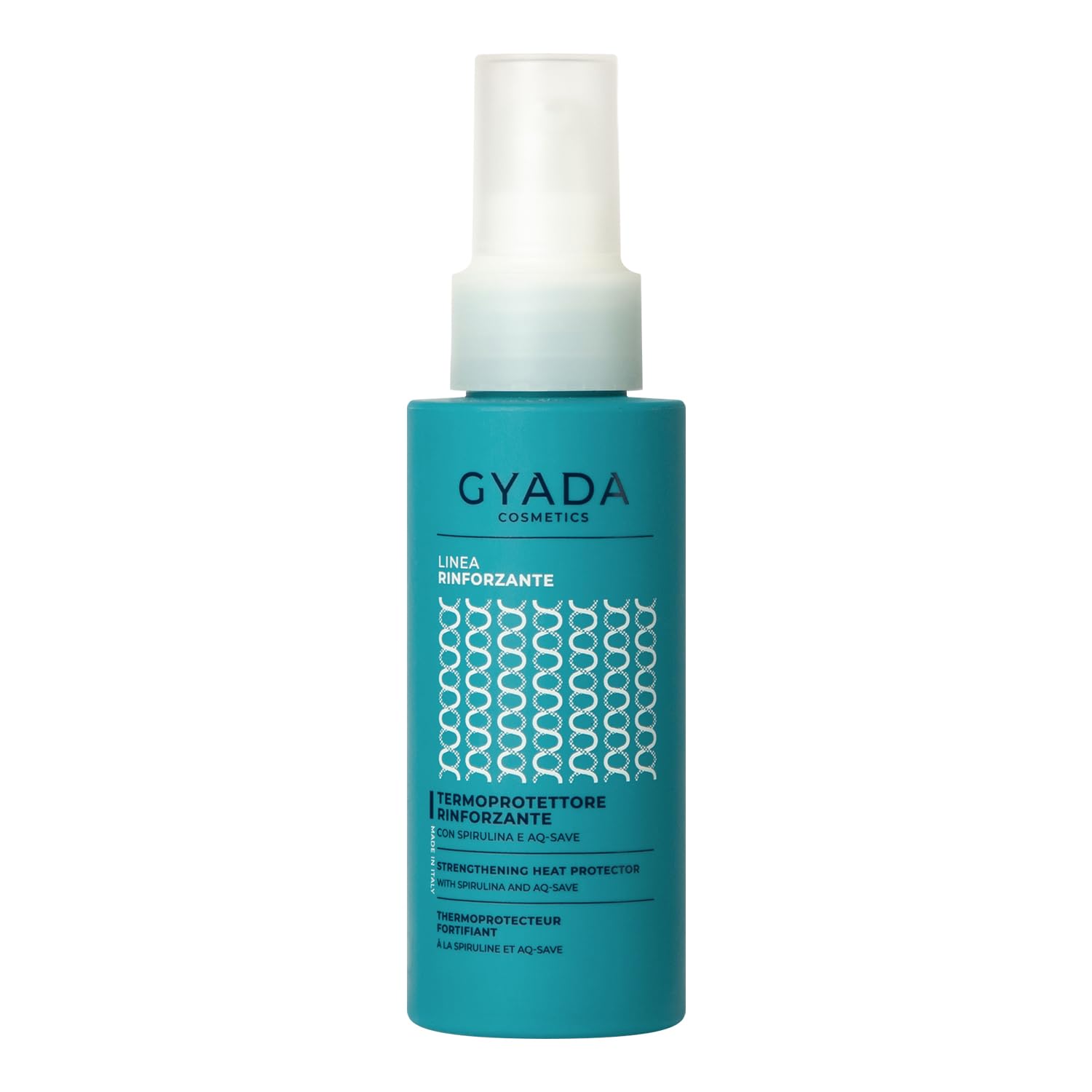 GYADA COSMETICS, Termoprotettore Rinforzante con Spirulina e AQ-SAVE, Termoprotettore Capelli ad Azione Ristrutturante, per Capelli Idratati, non Unge e non Appesantisce, 100 ml