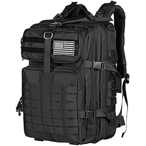 Himal Outdoors Military Tactical Backpack - Large Army 3 Day Assault Pack Molle Bag Rucksack,40L,Black Cover
