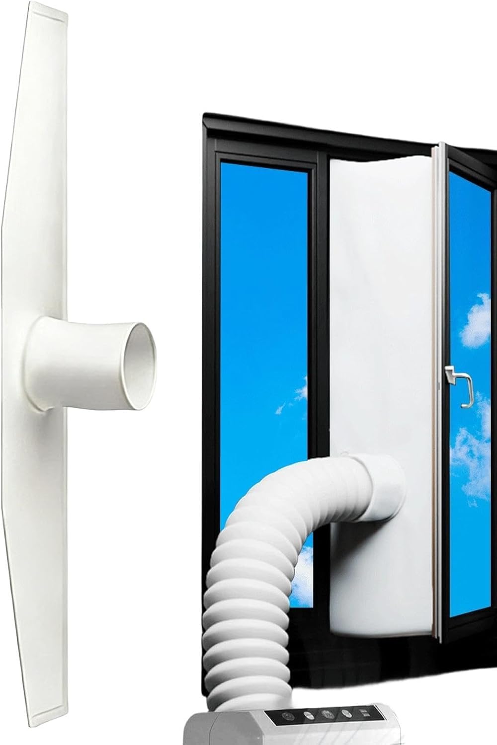 HEANCRIE No Drilling Outward Opening Window Seal Kit with Drawstring,Full Sealing Air Exchange Guard,Universal Fit Easy Install (300cm/118in)