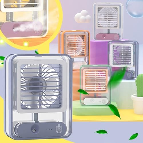Ventilador Umidificador Mesa Touch com Luz Led 3 Velocidades USB Mini - Vinwer