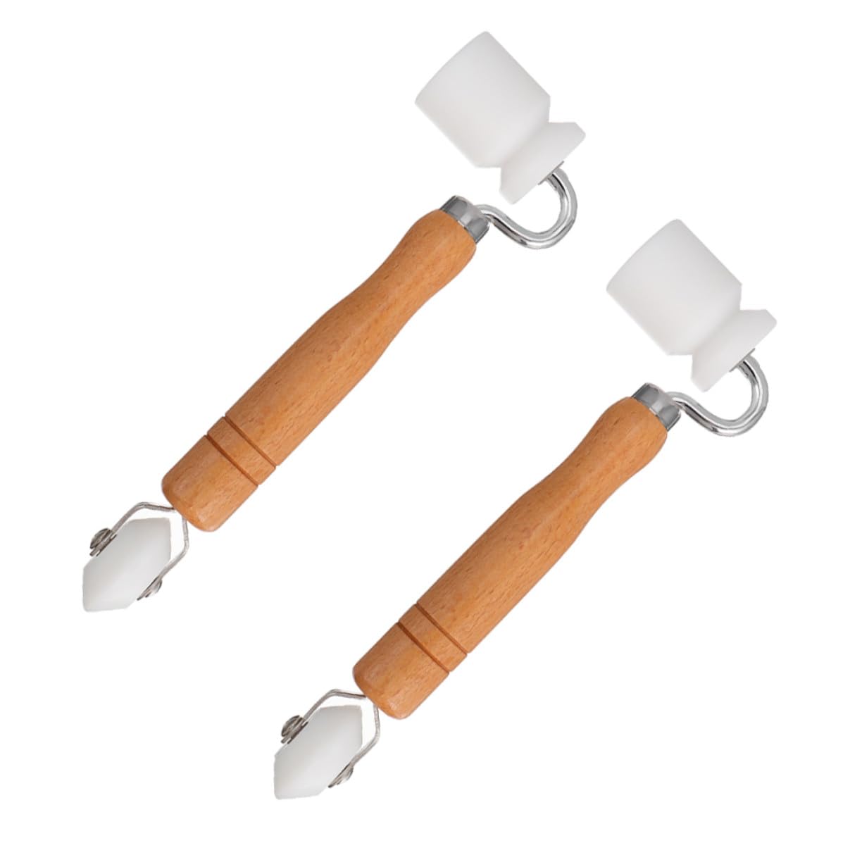 Rodillo de Madera para Empapelar Doble Cabeza, 2 Piezas