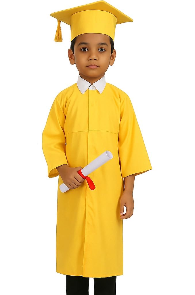 Kids Graduation Dress with Cap & Tassel | Convocation Gown for School & Kindergarten Ceremonies