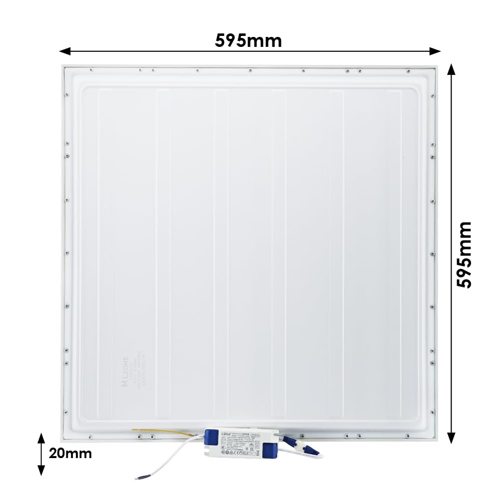 M Ledme - Pack de 2 Panel LED 60X60 cm 42W, Blanco Frío 6000K,4200 lumenes, Driver Incluido, Empotrable, Ideal para oficinas. Fácil de montar. LM5314.