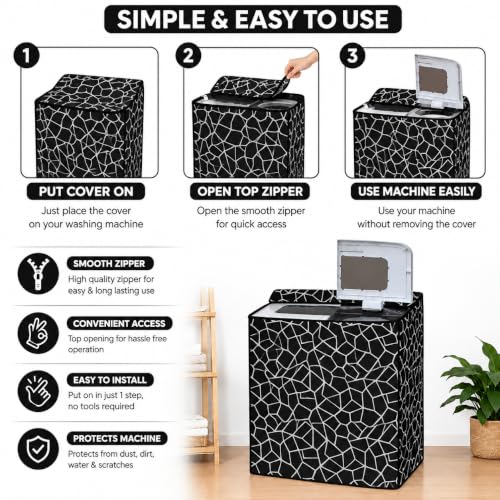 Image of Star Weaves Semi Automatic Washing Machine Cover for LG 6kg, 6.2kg, 6.5kg, 7kg, 7.5kg & 8kg Top Load | Waterproof, Dustproof, Rustproof | Heavy Duty Polyester Cover