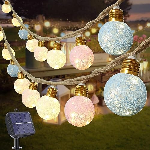 Sixriver Solar Lichterkette Außen Warmweiß mit 16 Cotton Ball