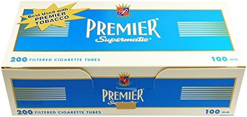 (5) Five Boxes of Premier Supermatic Blue (Light) - 100mm Cigarette Tubes