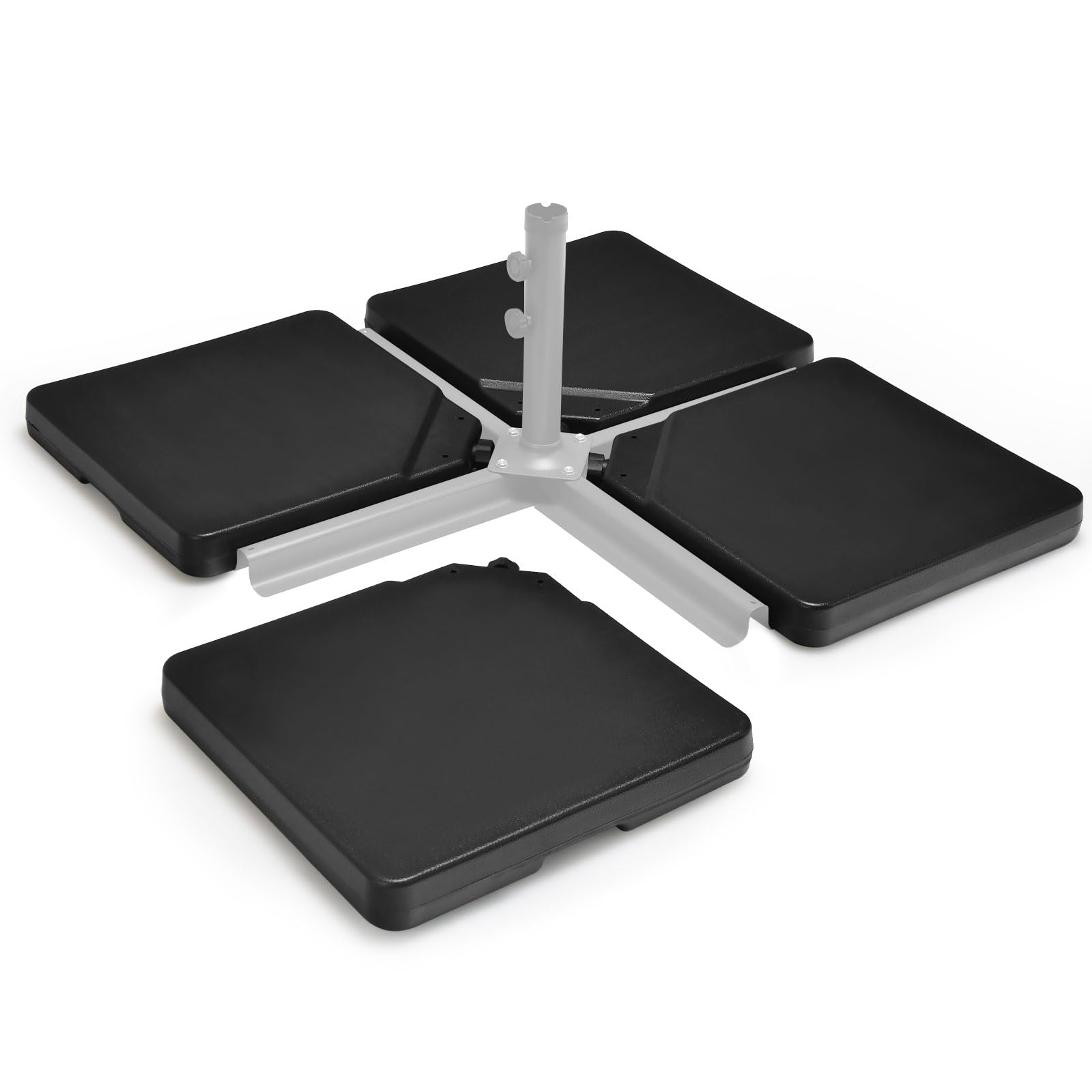 Giantex Cantilever Umbrella Base 220 lbs, 4 PCS Patio Umbrella Base Water Sand Filled, Heavy Duty Offset Umbrella Weights with Easy-Fill Spouts, HDPE Umbrella Stands for Outside Garden Poolside