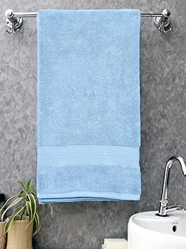 Image of Bombay Dyeing Super Ultrx Zero Twist Plain Dyed 650 GSM Cotton Bath Towel - Ultrx Cornflower