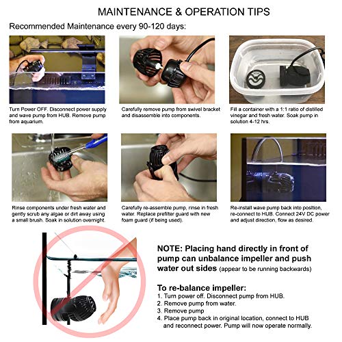 CURRENT Dual eFlux Aquarium Wave Pumps, 2,100gph - Includes 2 Wave Maker Water Circulation Pumps for Freshwater and Saltwater Fish Tanks - Multiple Adjustable Flow Modes - Wireless Remote Control - Thumbnail 7