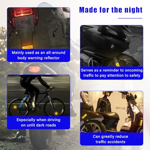 Image of Dickno 2 PCS M6 x 1.0 Motorcycle Reflectors, Plastic Screw Mount Reflective Warning Reflector, Universal Motorbike Rear Safety Reflectors for Motorcycle, Bicycle, Scooter (Rectangular Orange)