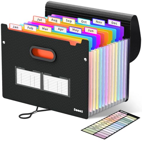 Sooez Upgraded Accordion File Organizer, Expanding File...