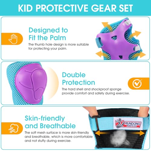 Kit de protección deportivo con muñequeras y rodilleras para niños activos 2