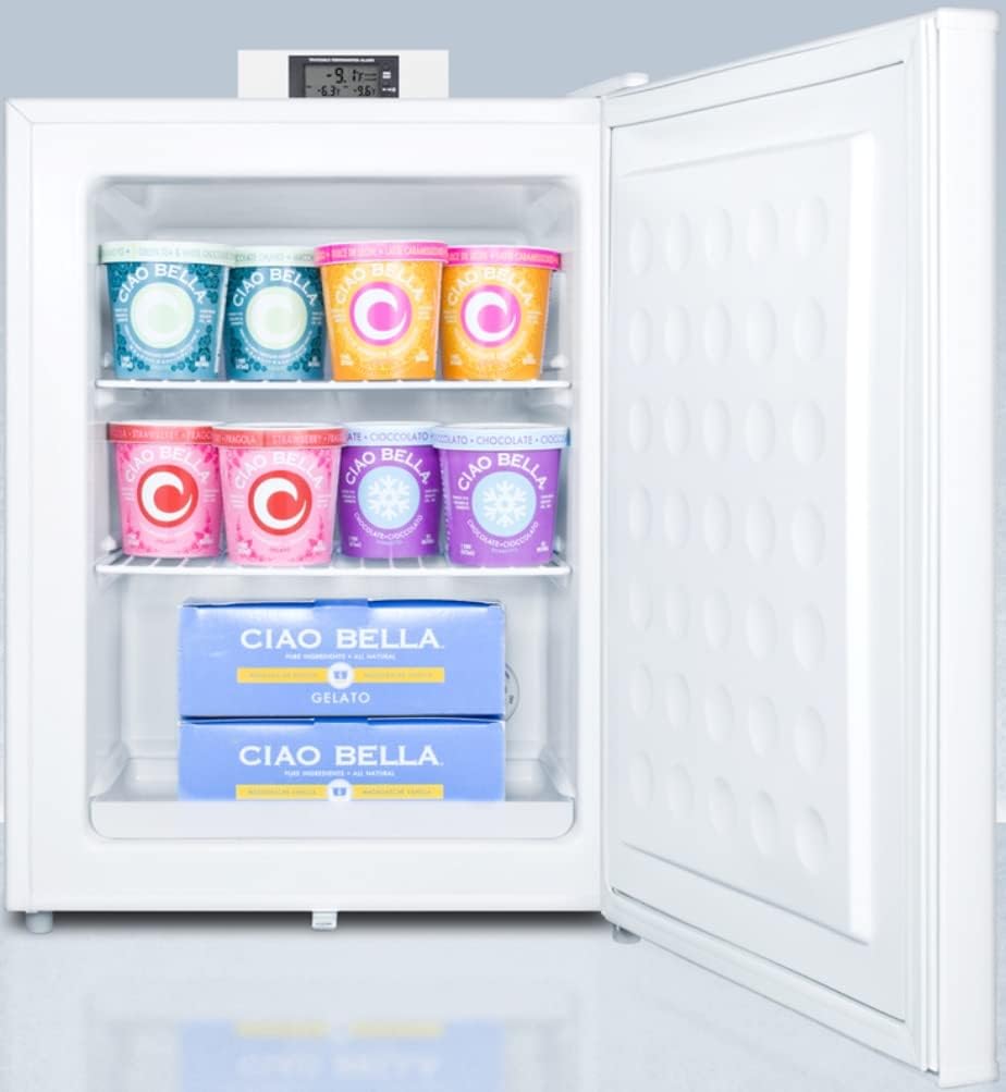 Summit Appliance FS30L7NZ Commercially Approved Nutrition Center Series Compact All-freezer in White with Front Lock and NIST Calibrated Digital Temperature Display, Manual Defrost