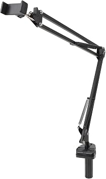 Overhead Video Stand Phone Holder Articulation Arm Support Smartphone 360 Degree Rotation for Live Streaming Craft