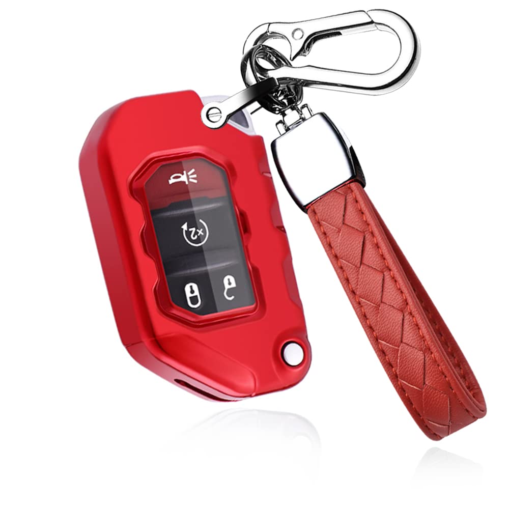 HIBEYO Chiave pieghevole per auto, adatta per jeep, custodia protettiva per chiave per Jeep Renegade Hard Steel Compas Cherokee Renegade 500 X chiavi radio, alloggiamento chiave 4 tasti bianco