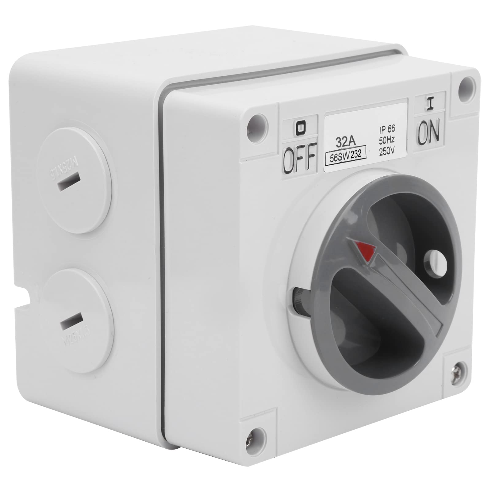 Jeffergarden Outdoor Switch Socket Heavy Duty Retardant PC with High Conductivity Copper for Industrial Electrical Equipment IP66 2P32A