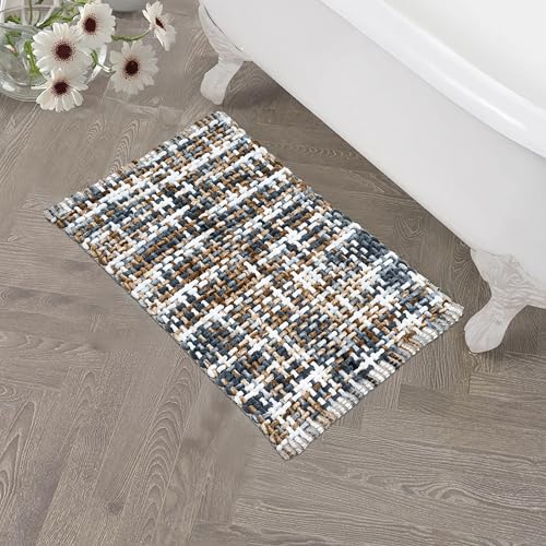 Image of LAHOME Bathroom Mat Anti Slip Bathmat Water Soak Floor Rug Non Slip Cotton Bath Mat 40x60 Cm, Brown