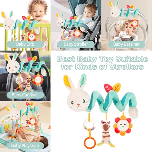 Image of FATI Car Seat Toys for Babies 0-6 Months, Stroller & Crib Toys with Squeaker Rattles - Ideal Gifts
