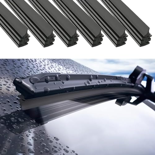 Goma de repuesto universal para limpiaparabrisas, tiras de goma de repuesto, para coche, evite daños por vidrio, 6 piezas, goma universal para limpiaparabrisas de 700 mm, goma para limpiaparabrisas