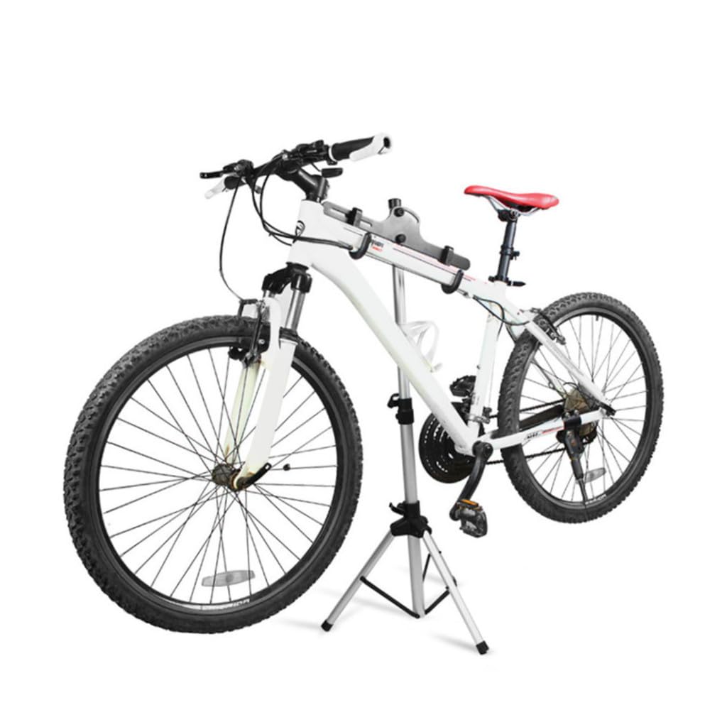 ifundom Cavalletto Bici Manutenzione Pieghevole Telescopico a Tre Livelli | Lega di Alluminio, Portata Massima 50kg, Argento, Uso in Casa e Laboratorio