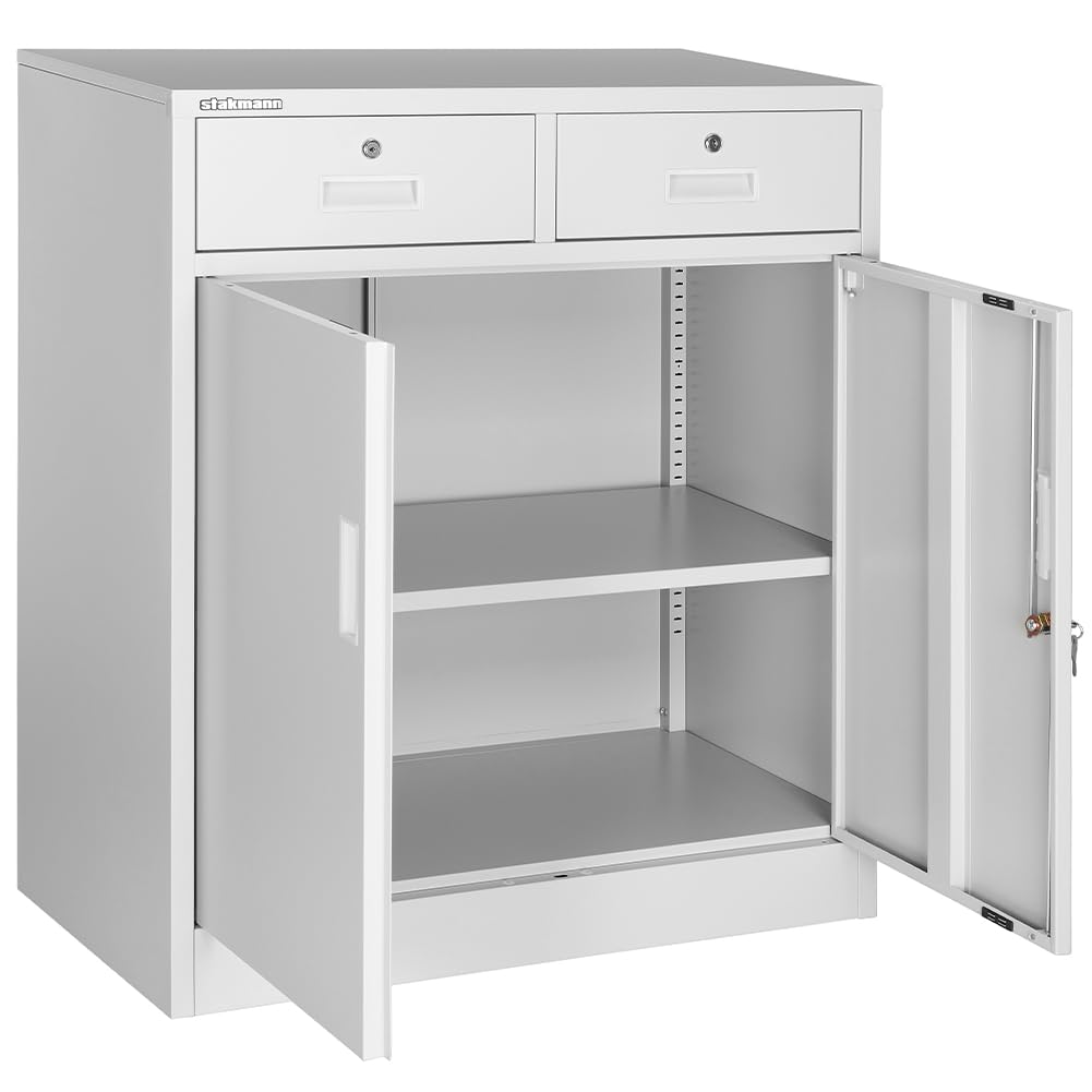 Armoire en métal pour meubles de bureau avec 2 clés et serrure, armoire grise idéale pour le garage, la maison, le travail, le meuble de rangement Faldoni, le magasin d'étude porte documents (2