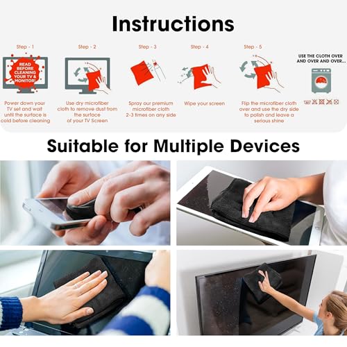 Image of Amazon Basics 5-in-1 Professional Cleaning Kit for AirPods, Keyboard, Lens, Binocular, Laptop, TV, Monitor, Smartphone, Tablet | Includes Microfibre Cloth & 500 ml Cleaning Liquid