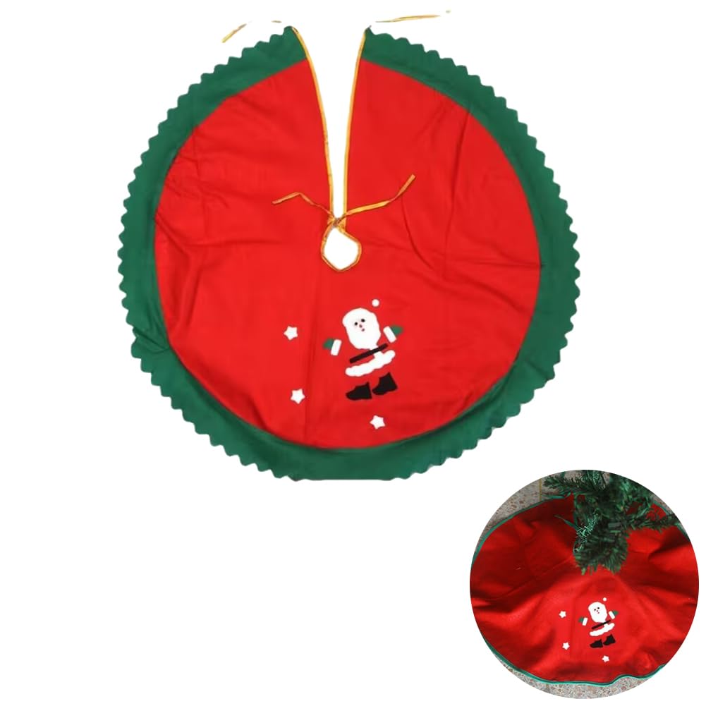 KARELLS Falda de árbol de Navidad, Alfombra para árbol de Navidad, 90 CM Falda Arbol Navidad, Cubierta de Base de árbol de Navidad, Rojo Alfombra Base de Árbol de Navidad, Base arbol Navidad