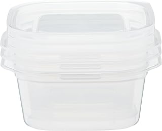 無印良品 蓋をしたままレンジで使えるフードコンテナ 半透明 正方形270mL 3個入り MDC98A3S