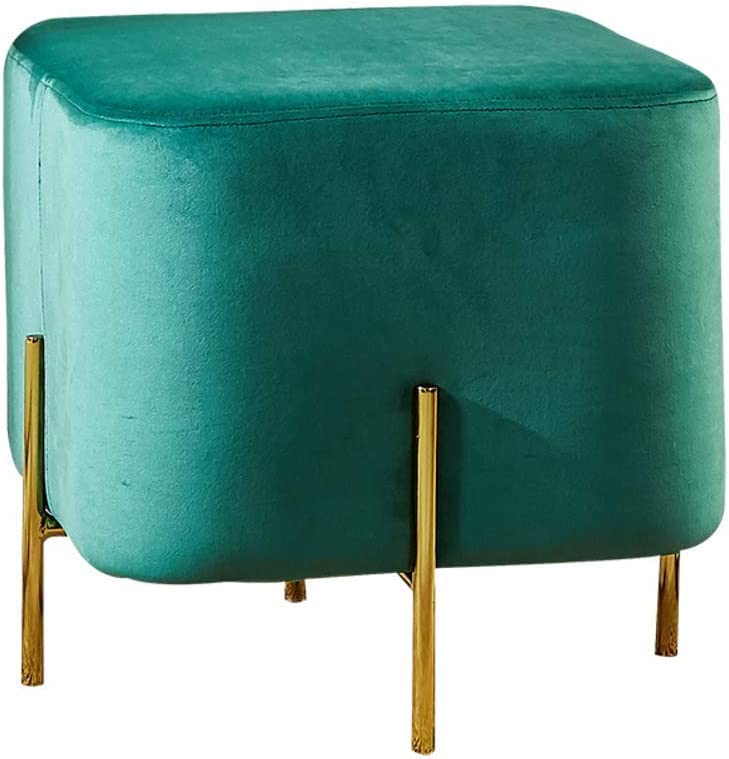 Siège supplémentaire velours vert 45x43cm pour décorer salon et chambre
