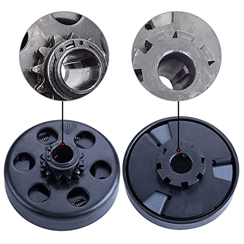Carkio Go Kart Centrifugal Clutch 10 Teeth Inner Hole 20mm with 40/41/420 Chain Durable Centrifugal Clutch 3/4 Bore 3/16 Key Built In Replacement for Go-Kart Bike Engine - Black
