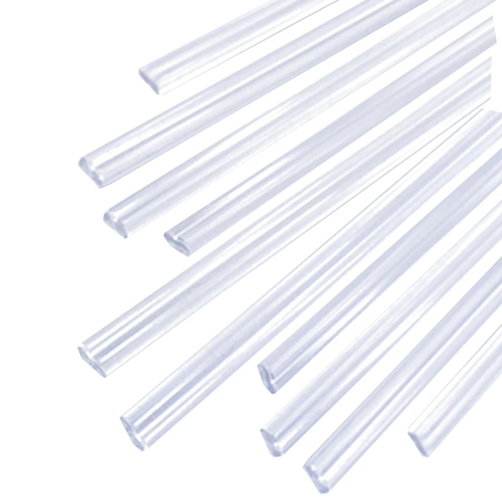 BDMRY Plastic Welding Rods,Plastic Welder Strips,Sticks Transparent UPVC,Width* Thickness:5*2.5mm Length:1.2meters 10pcs