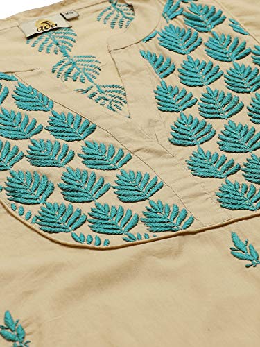 Image of Ada Hand Embroidered Lucknowi Chikankari Cotton Kurta Set for Women A100320
