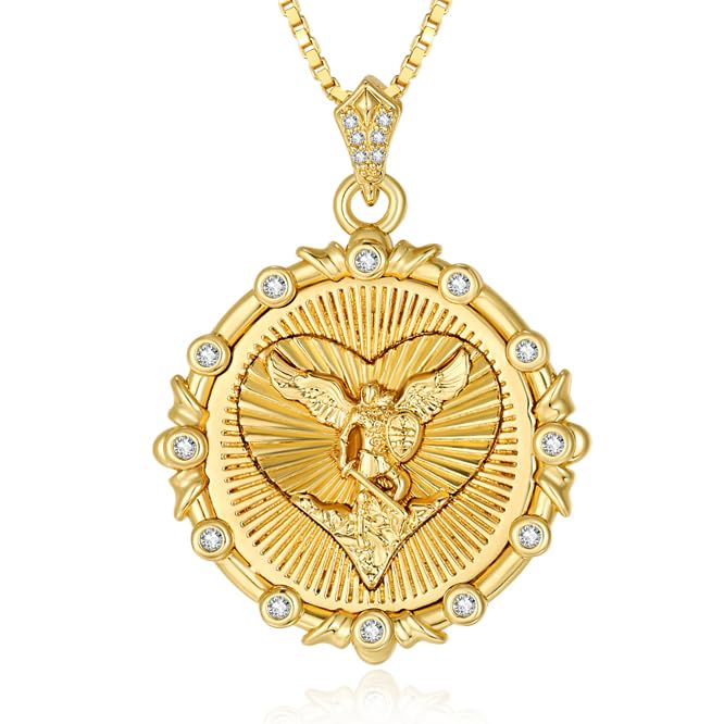 Collier St Michael femme or blanc : symbole de foi et de protection éternelle