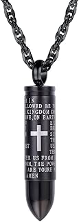 PROSTEEL Stainless Steel Bible Bullet Charm Necklace, Cross Bottle Locket Necklace, Perfume Bottle, Hair Locket, Ashes Urn Necklace, Men Women Memorial Keepsake Jewelry - coolthings.us