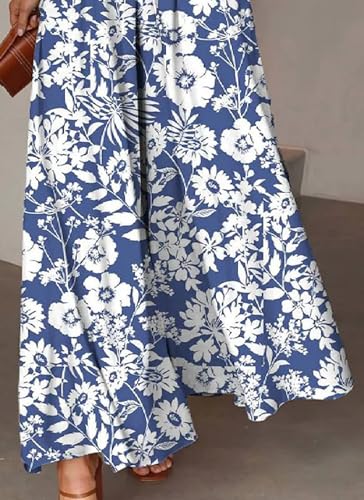 Women's Boho Floral Print Wide Leg Long Pant 2025 Spring Lightweight Breathable Casual Beach Pants4