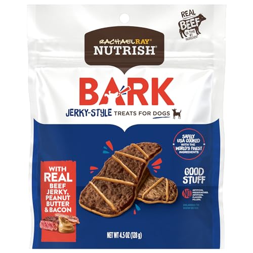 Nutrish Rachael RAY Bark™ Jerky-Style Dog Treats with Real Beef Jerky, Peanut Butter & Bacon