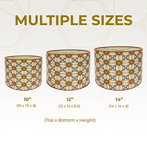 Image of Royal Designs, Inc. Trendy Decorative Handmade Drum Shade, Made in USA, 10in, HBC-8043-10-2, Sunflowers - 2 Pk