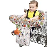 Jeep 2-in-1 Shopping Cart Cover High Chair Cover, High Chair Cushion, Baby Grocery Cart Cover, Infant High Chair Cover, Safety Harness, Cart Cover, Toddler, Universal Size, Essentials Pocket