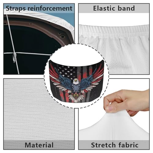 Image of Eagle Car Hood Cover Auto Hood Decoration and Protection American Flag Car Bonnet Cover Waterproof All-Season Protection Automotive Accessories for Sedans SUVs Cars