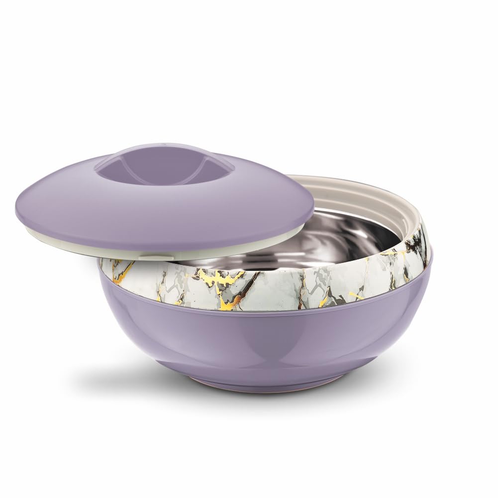 Asian Plastowares - Venus Marble Casserole (2500 ml) | BPA-Free | Food Grade | Keeps Food Hot | Ideal for Serving, Gifts for Diwali & Housewarming | Airtight | Hot Box for Chapati | Casserole for Roti |Violet (B0CVB8SCTX) Amazon Price History, Amazon Price Tracker