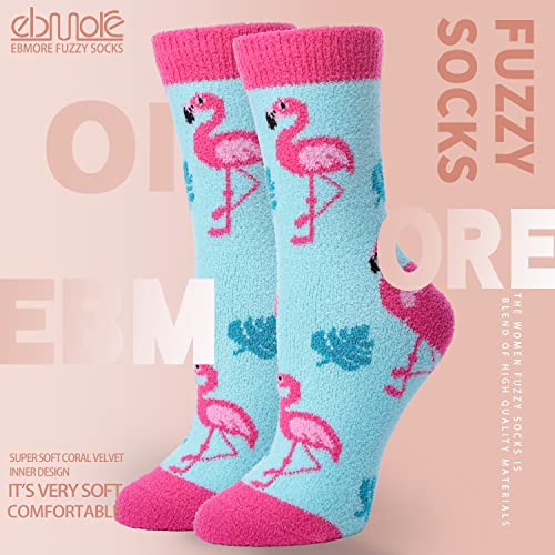 Image of EBMORE Womens Fuzzy Socks Fleece Fluffy Cabin Plush Warm Sleep Soft Cozy Winter Adult Socks