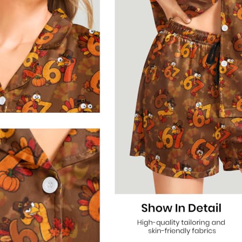 Image of Womens Pajamas Sets Short Sleeve Short Sleeve Pjs Lounge Set Ladies Outfits | Comfy Soft Button Down Sleepwear with Pockets,Ladies Casual Printed Matching Sets Outfits for Daily Wear,Gifts,Mom,Friend