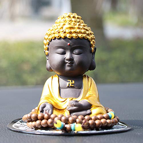 Mini statue Bouddha noir mignon, cadeau créatif idéal - 2