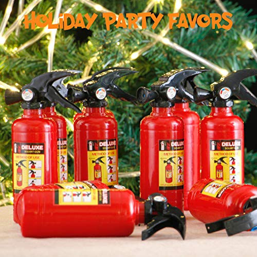 7 Inch Fire Extinguisher Squirt Toys - 12 Pack - Firefighter Water Guns with Realistic Design - Fun Fireman Squirters for Kids Party Favors