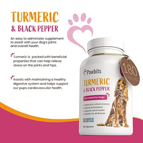 180 Turmeric for Dogs with Active Bioperine Black Pepper | Natural Premium Turmeric Curcumin Capsules suitable for Cats, Horses & Pets Powerful Antioxidant Supplement for Hip & Joints - Image 3